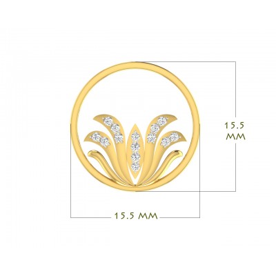 Auspicious Lotus Pendant in Gold with Diamonds
